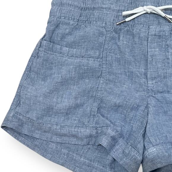 Athleta Womens Size 6 Cabo Linen 4" Shorts Chambray Blue Casual Beach Pockets - Picture 4 of 10